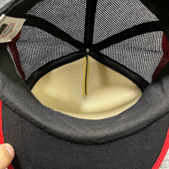 Vintage 90s‎ Rick Marino Three Stripe Mesh Trucker Hat Snapback Cap - Picture 7 of 9